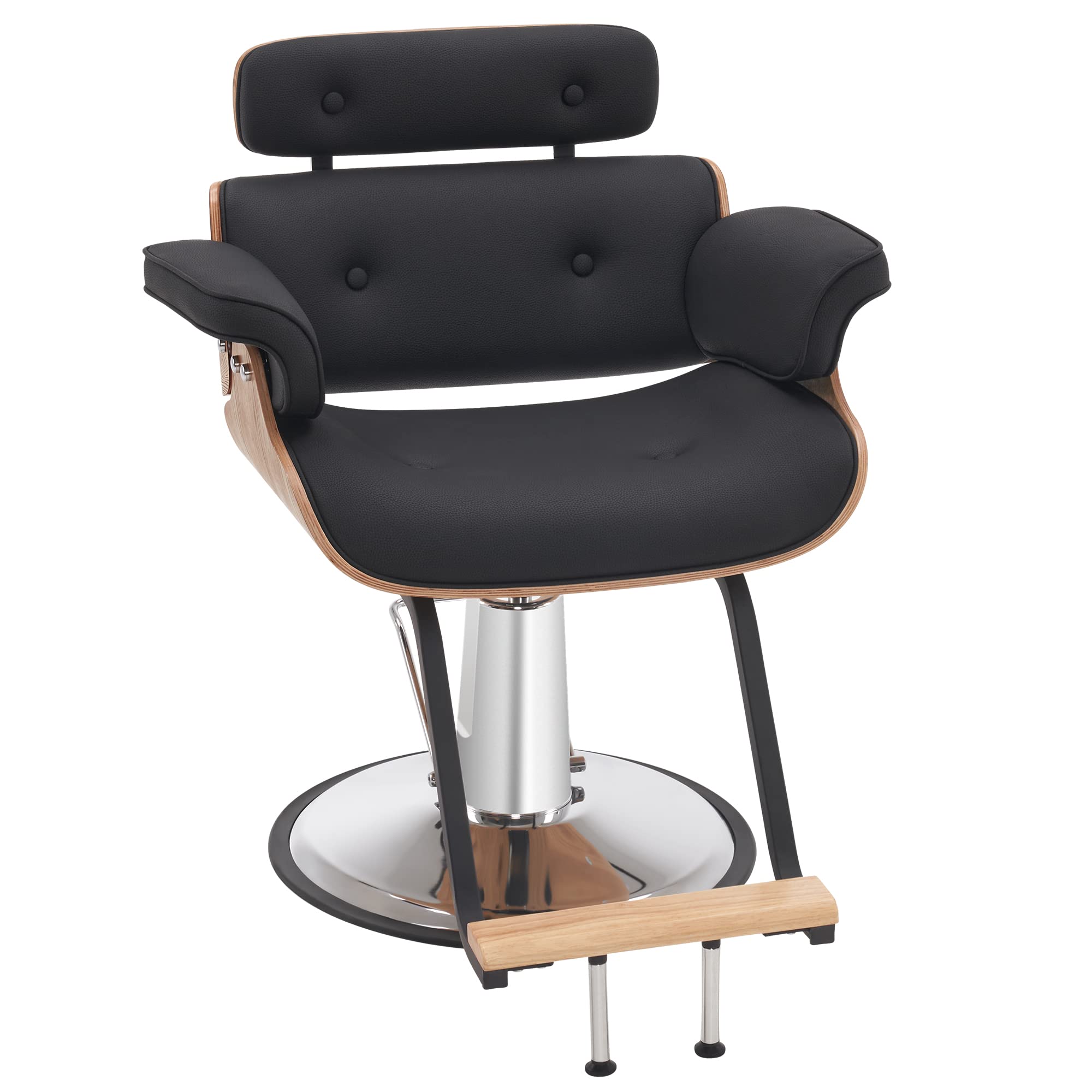 BarberPubBend Wooden Salon Chair Hydraulic Chair Hair Cutting